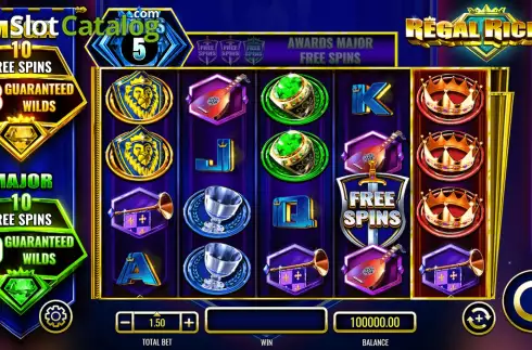 Game Screen. Regal Riches (IGT) slot
