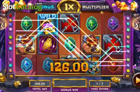Free Spins Win Screen. Dyn'A'Miners slot