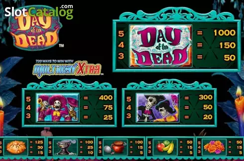 Paytable. Day of the Dead slot