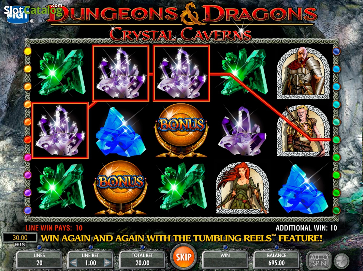 dungeons and dragons crystal caverns slot