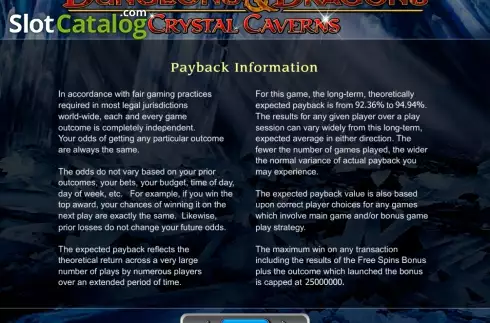 Ekran7. Dungeons and Dragons Crystal Caverns yuvası
