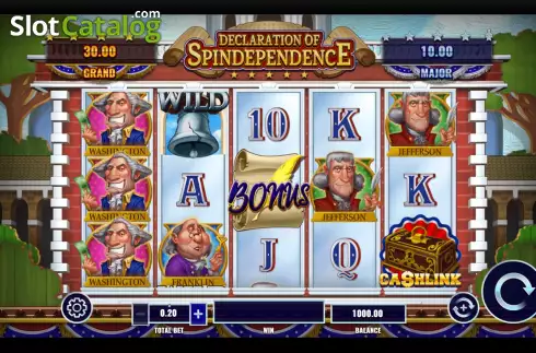 Game screen. Declaration of Spindependence slot