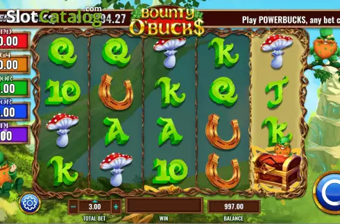 Bildschirm2. Powerbucks Bounty O'Bucks slot