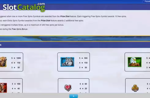 Game Features screen 3. MegaJackpots Magestic Buffallo slot