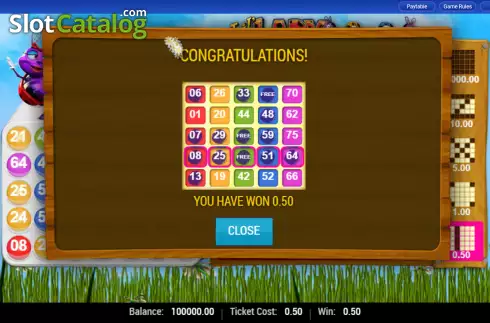 Win screen. Lil Lady Bingo slot