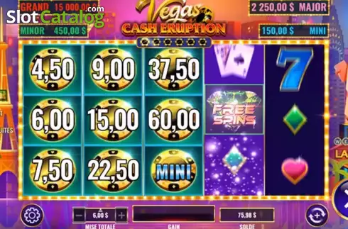 Game screen. Cash Eruption Vegas slot