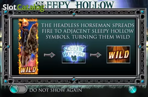 Wild feature screen. Sleepy Hollow slot