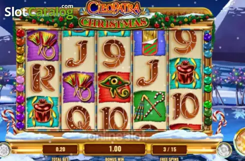 Win screen. Cleopatra Christmas slot
