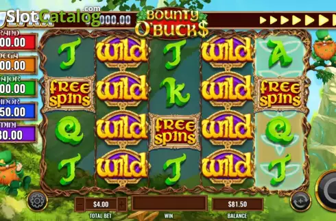 Game screen. Bounty O'Bucks slot