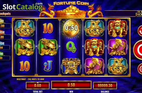 Win screen. Fortune Coin MegaJackpots slot