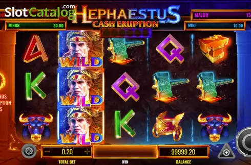 Win screen. Cash Eruption Hephaestus slot