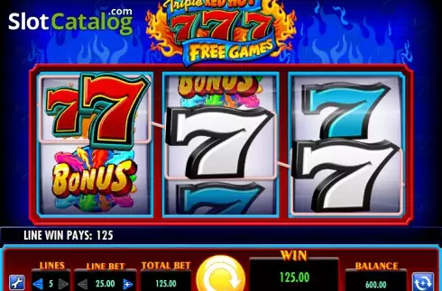Screen 2. Triple Red Hot 7s slot
