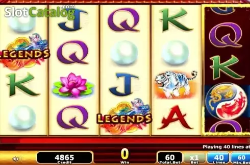 Tela 4. Legends of Fire and Water slot