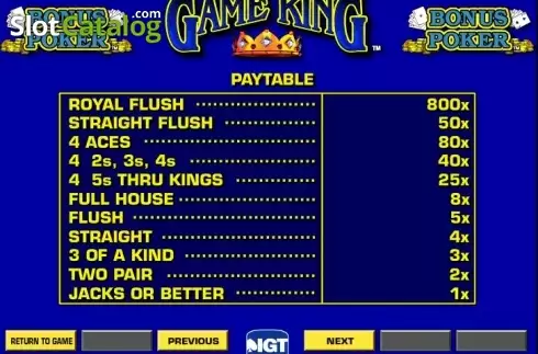 Скрин6. Bonus Poker Game King слот