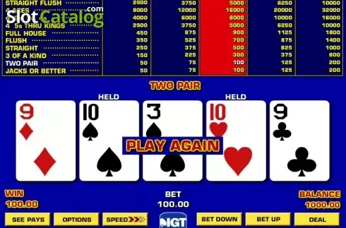 Ecran5. Double Bonus Poker Game King slot