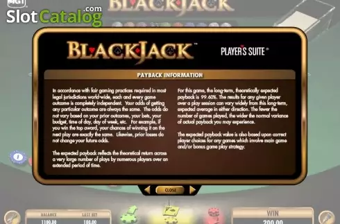 Info. Blackjack (IGT) slot