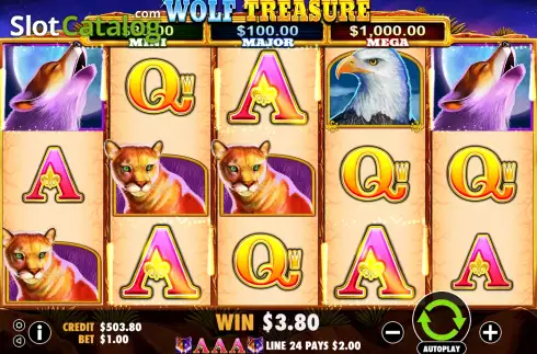 Win Screen 2. Wolf Treasure slot