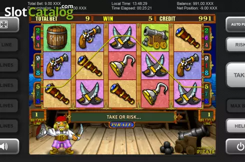 Win screen. Pirate slot