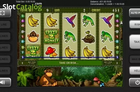画面3. Crazy Monkey 2 (Igrosoft) カジノスロット