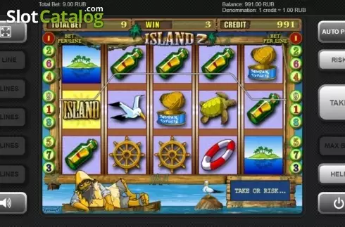 Win Screen. Island 2 slot