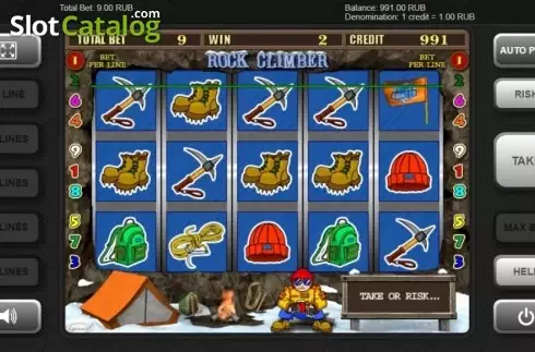 Win Screen. Rock Climber slot