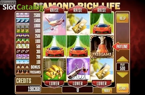 Game Screen. Diamond Rich Life slot