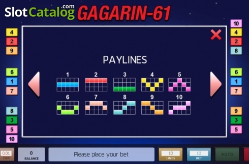 Bildschirm4. Gagarin 61 slot