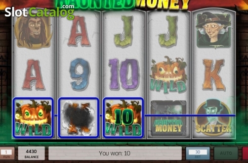 Win Screen. Haunted Money slot