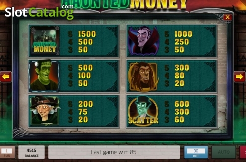 Skärmdump4. Haunted Money slot