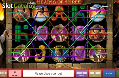 Reel Screen. Hearts of Three slot