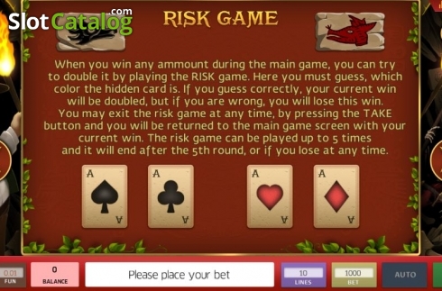 Risk Game. Hearts of Three slot