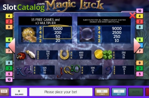 Ekran3. Magic Luck yuvası