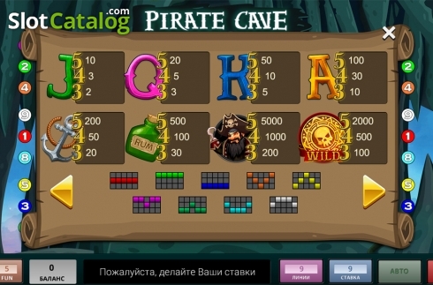 Paytable . Pirate Cave (InBet Games) slot