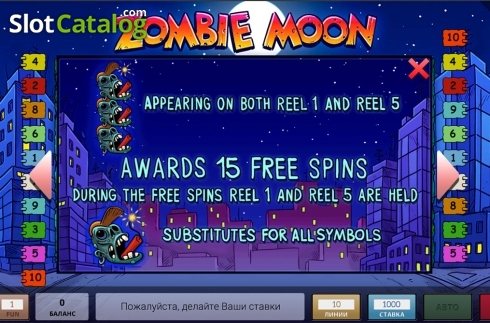 Paytable 3. Zombie Moon slot