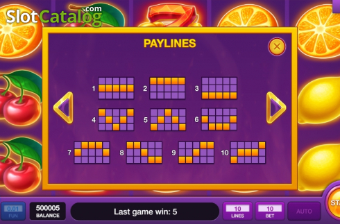 Paytable 2. Hot Fruits Wheel (InBet Games) slot