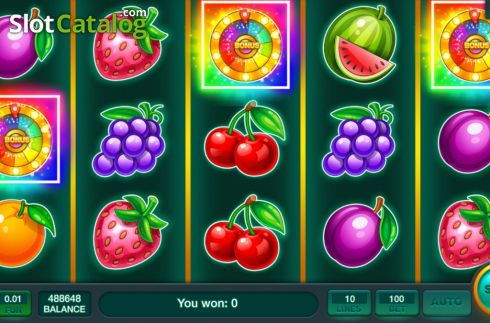 Win screen. Fruits Fortune Wheel slot