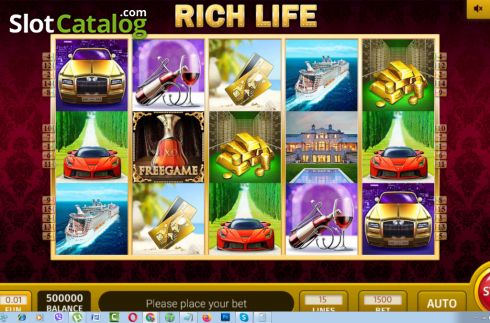 Ekran2. Rich Life 3x3 yuvası