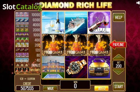 Win screen 3. Diamond Rich Life Pull Tabs slot