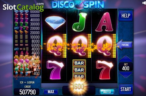 Win screen 2. Disco Spin Pull Tabs slot