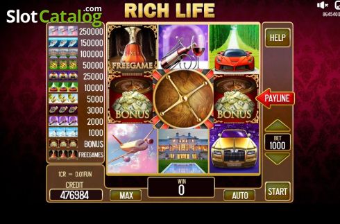 Win screen. Rich Life (Pull Tabs) slot