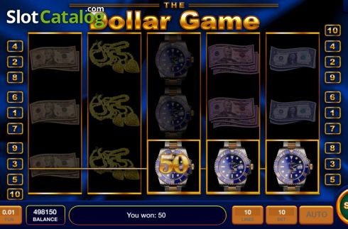 Win screen. The Dollar Game slot