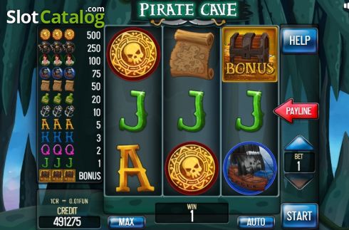 画面3. Pirate Cave Pull Tabs カジノスロット