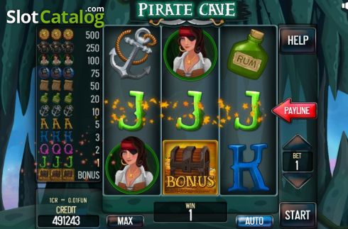 画面5. Pirate Cave Pull Tabs カジノスロット