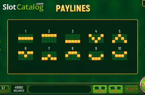 Paylines screen. Dazzling 7 slot