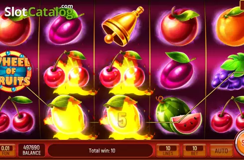 Win screen. Wheel of Fruits slot