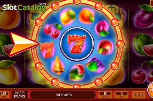 Win FS  screen. Wheel of Fruits slot