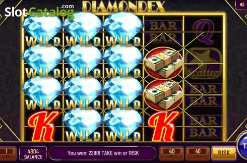 Big Win Screen. Diamondex slot