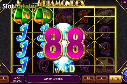 Win Screen. Diamondex slot