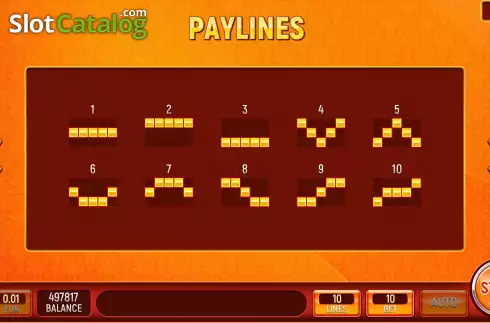 Paylines screen. Wheel of Bliss slot
