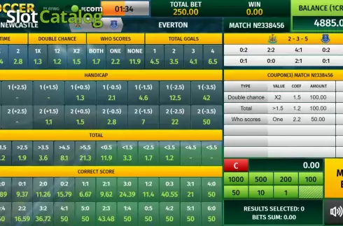 Bet Screen 2. Virtual Soccer (InBet Games) slot